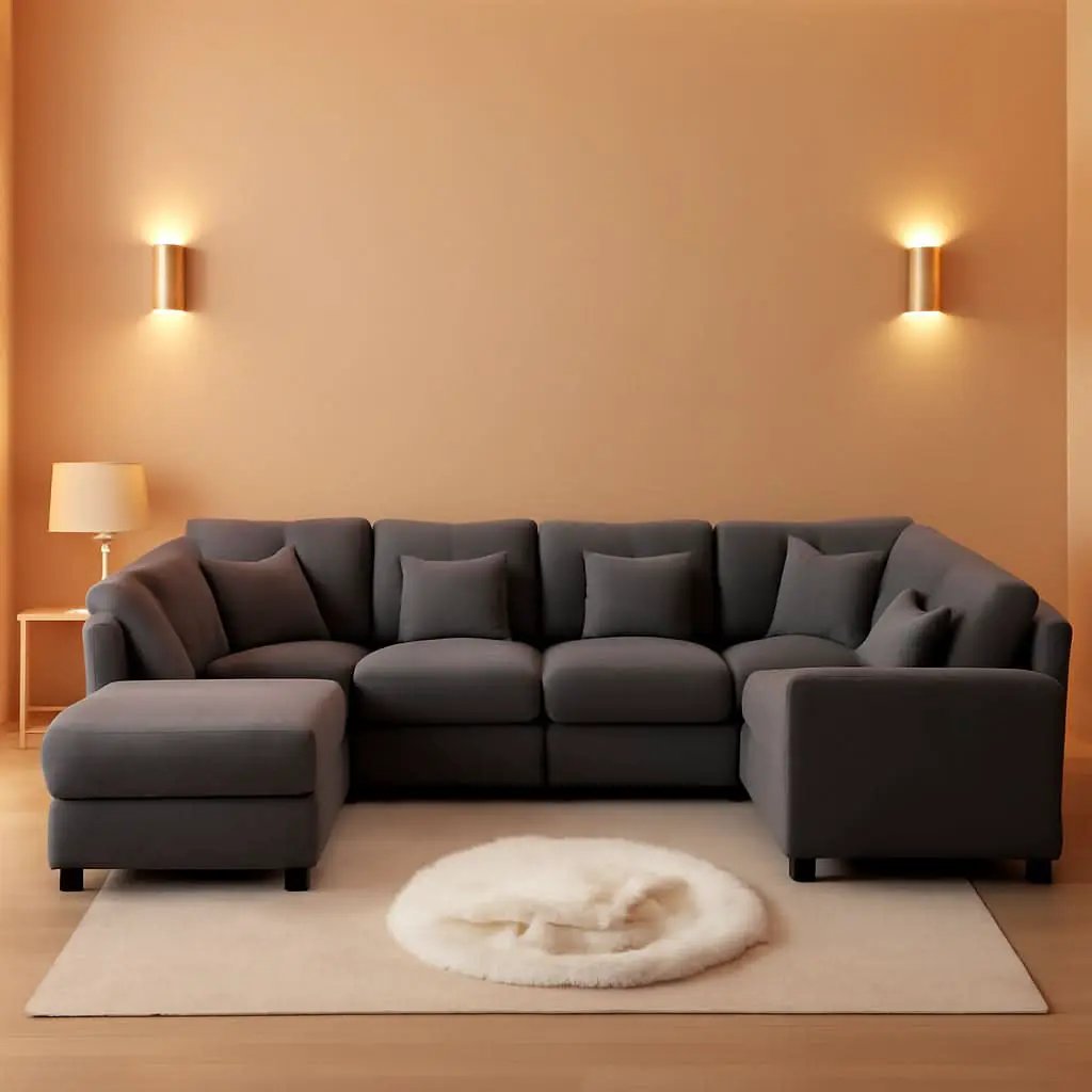 125Inch Oversized Corduroy Cloud Sleeper Grey Sofa from PriceLows™