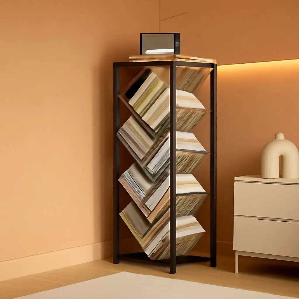 Tree Bookshelf 9 Tier Floor Standing Wooden Bookcase For Small Spaces from PriceLows™