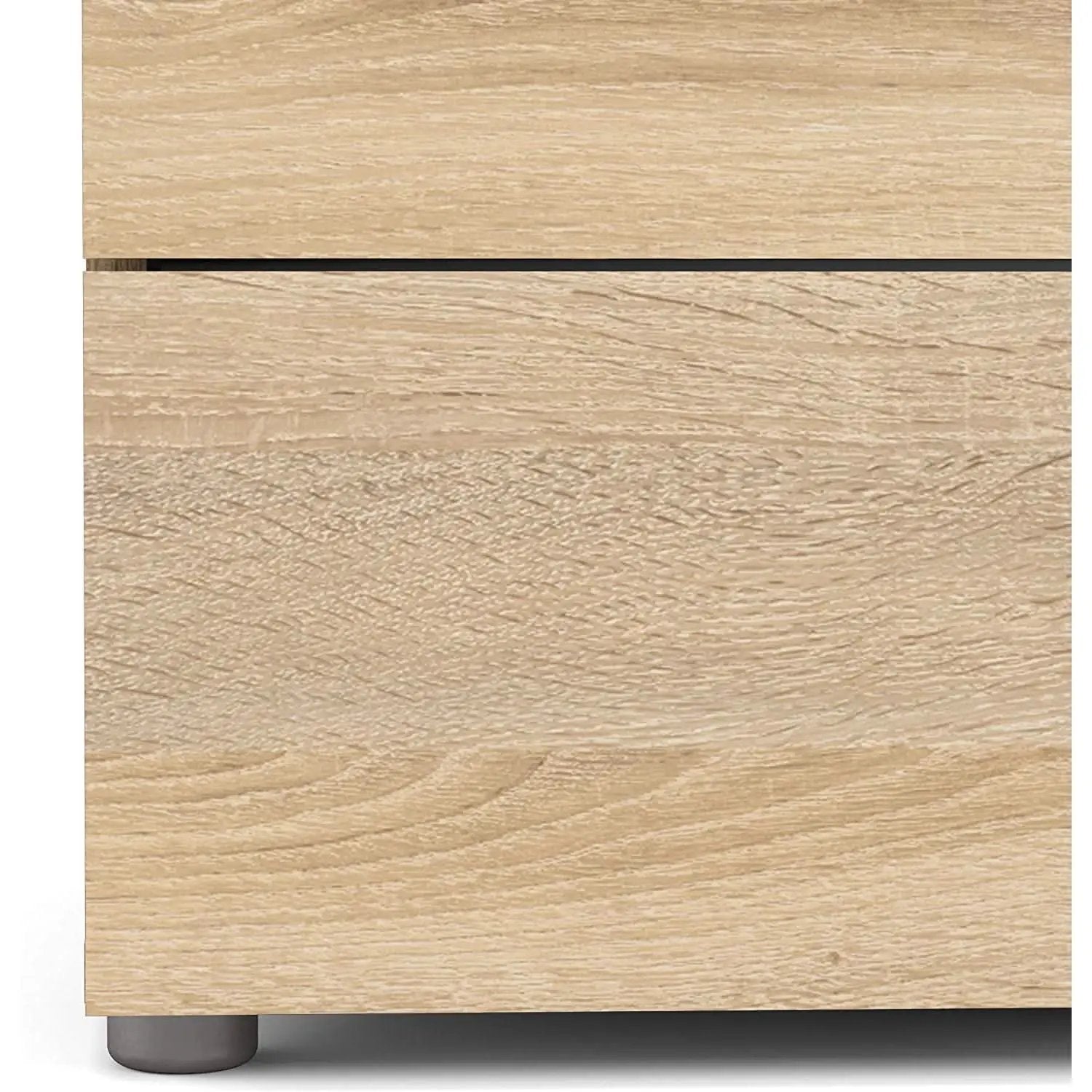 Oak Structure Four Drawer Chest With Silver Bar Handles from PriceLows™