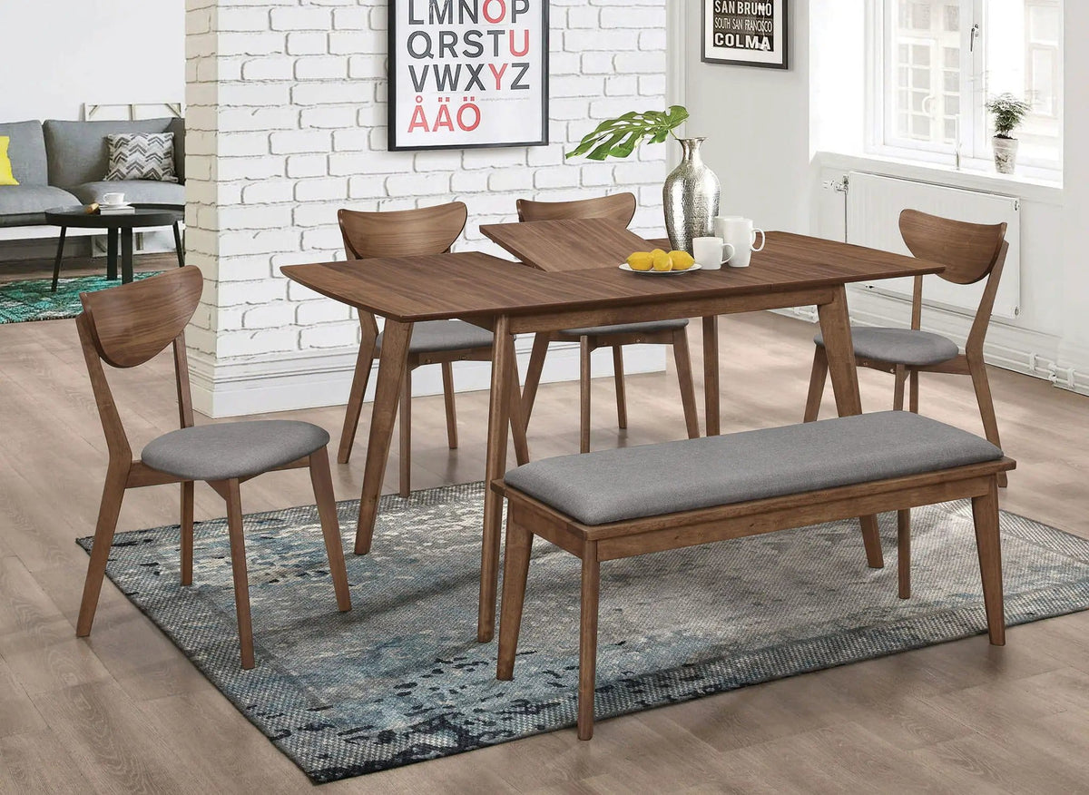 Alfredo 6-piece Butterfly Leaf Dining Set Natural | 6-Piece Set | Walnut & Wood | Walnut