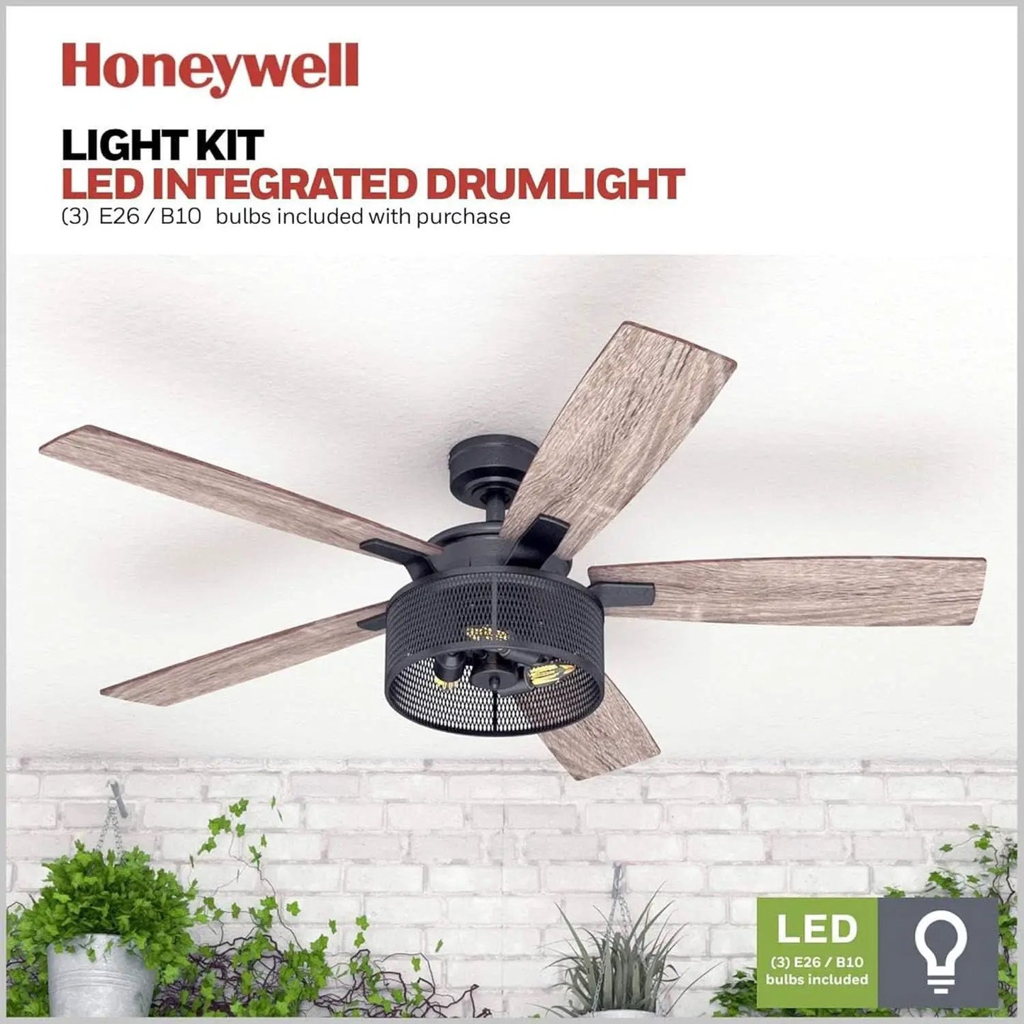IndustrialStrength 52 Inch Ceiling Fan With LED Light from PriceLows™