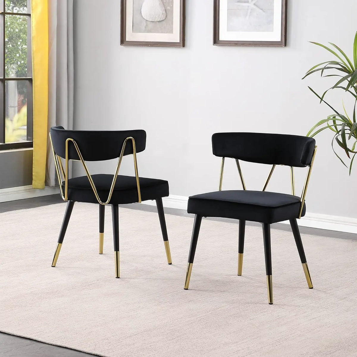 Modern Dining Chair | Upholstered | Medium Firm Cushion | Set Of 2