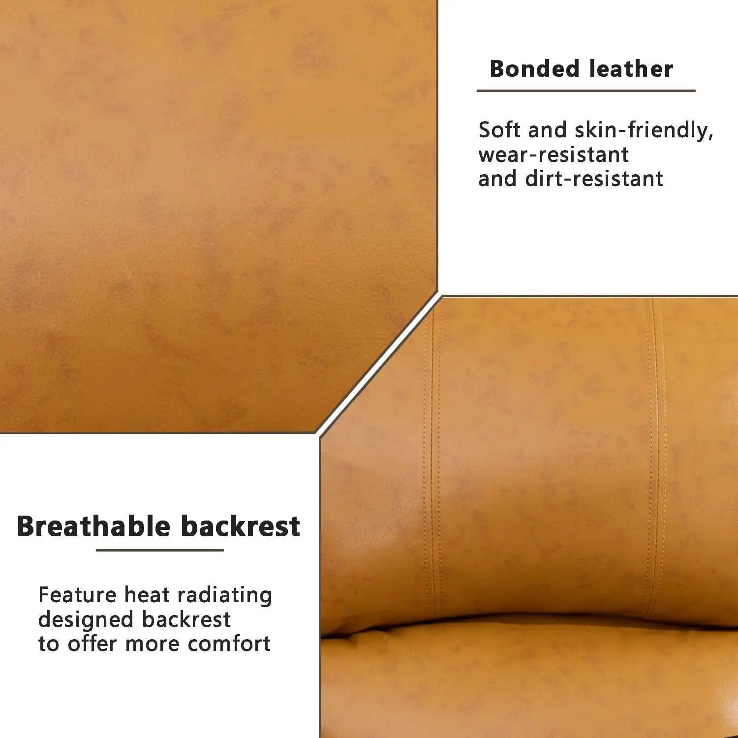 Bonded Leather Living Room Furniture Set Reclining Sofa And Loveseat Ginger from PriceLows™
