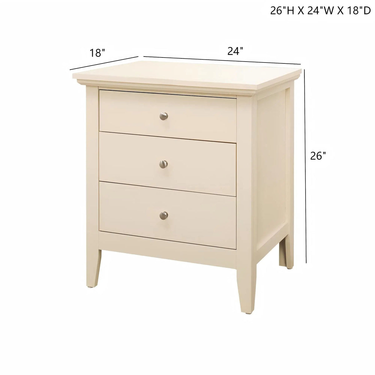 3 Drawer Nightstand | Real Wood Veneer | Dovetail Joints | Fully Assembled