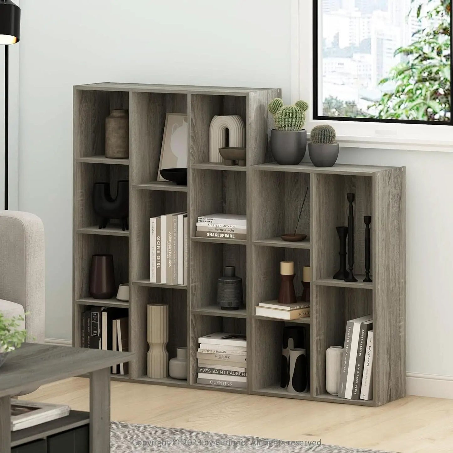 Luder 11-Cube Reversible Open Shelf Bookcase French Oak from PriceLows™
