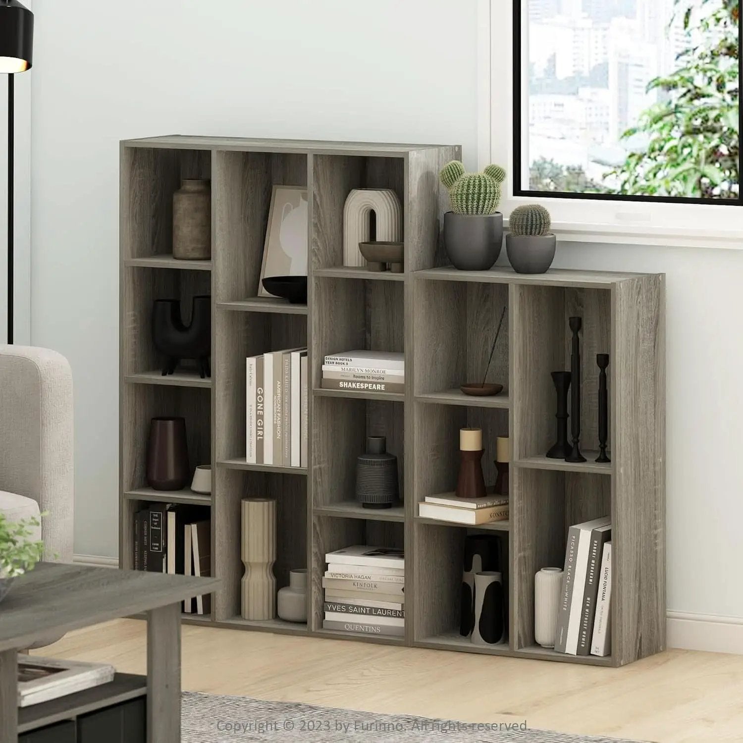Luder 11-Cube Reversible Open Shelf Bookcase French Oak from PriceLows™