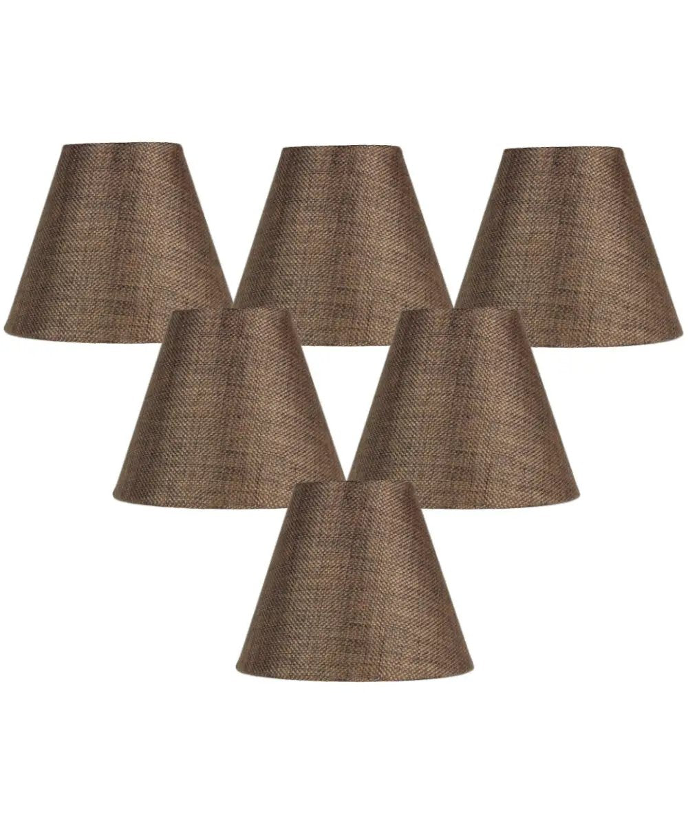 Chandelier Lampshade | 6 X 5 Inch | Chocolate Burlap | Set Of 6