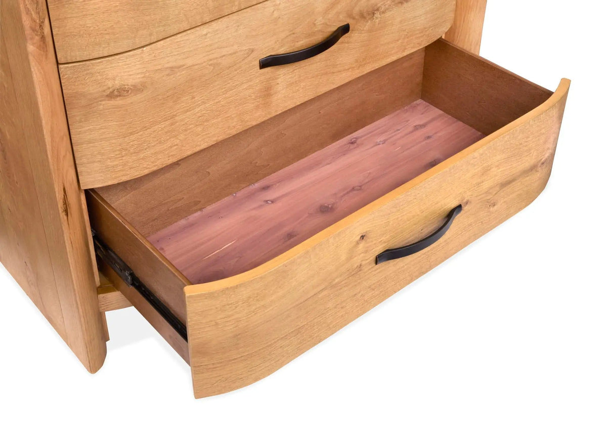 Laramie Drawer Chest | 18 x 40 x 54 in | Oak Veneer | Honey Wheat