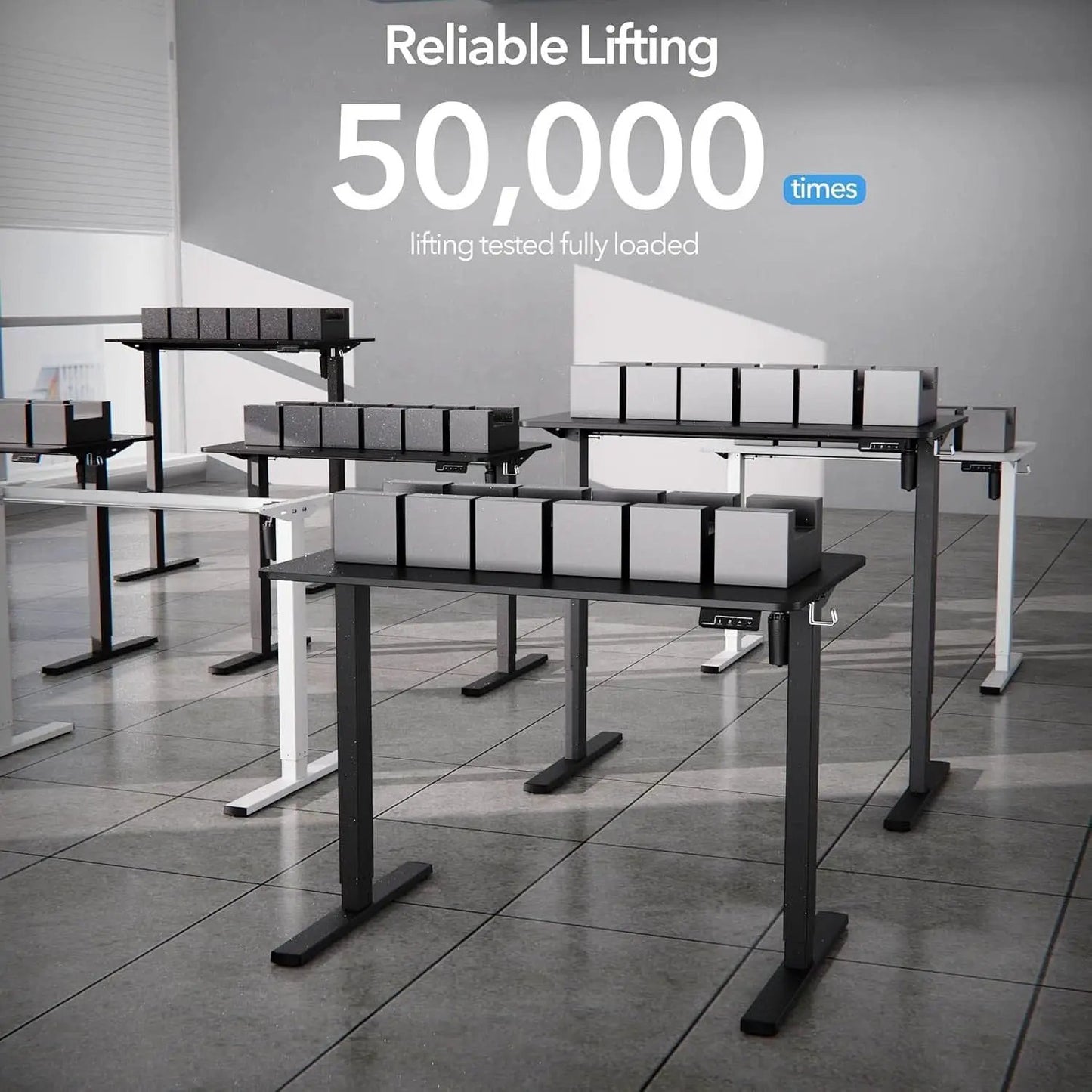 40x24 Inch Electric Standing Desk With Memory Presets Black from PriceLows™