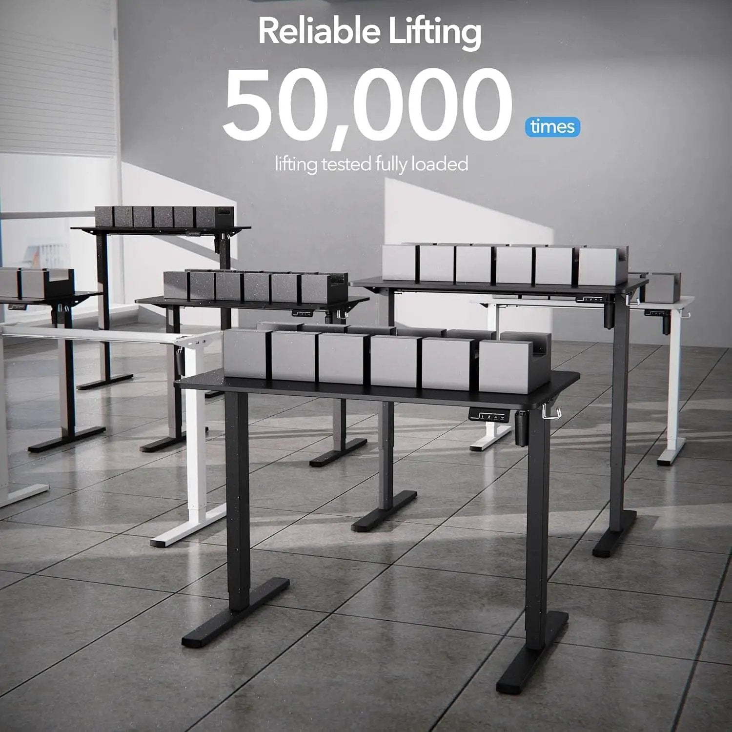 40x24 Inch Electric Standing Desk With Memory Presets Black from PriceLows™