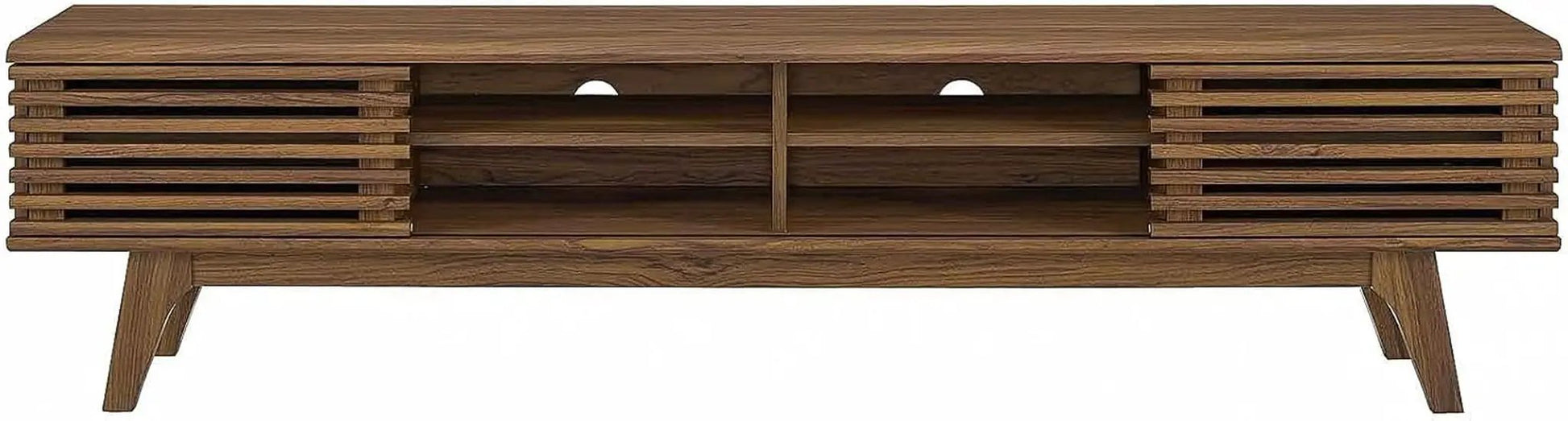 70 Inch Mid Century Modern Walnut TV Stand Console from PriceLows™