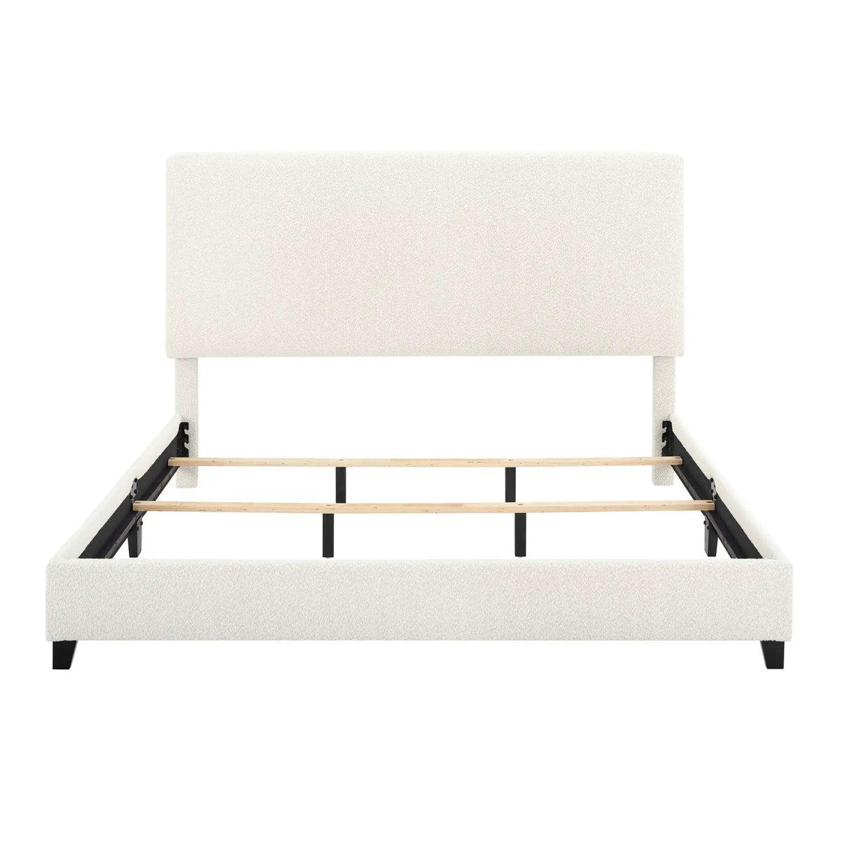 Upholstered Headboard Platform Bed | Laminated Veneer Lumber | CNC-Cut Plywood Frame | CertiPUR-US Foam