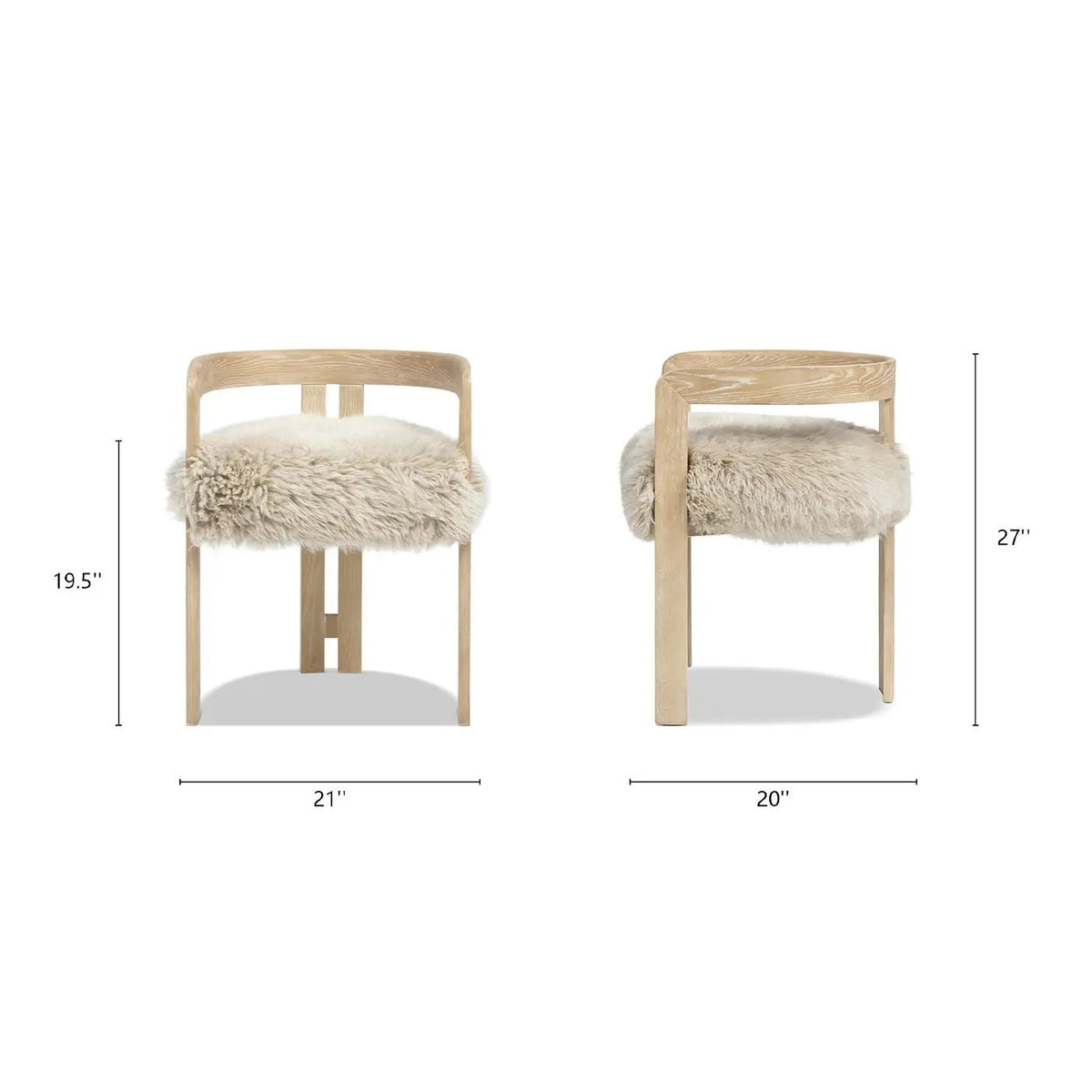 Millwick Low Back Dining Chair | Natural Blonde | Solid Ash Wood Frame | Low Back And Arms