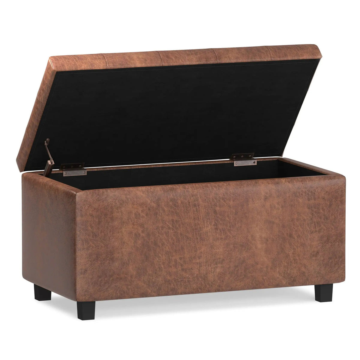 Cosmopolitan Upholstered Storage Ottoman | Child Safety Hinge | Large Interior Storage | 33.5 Inch Length