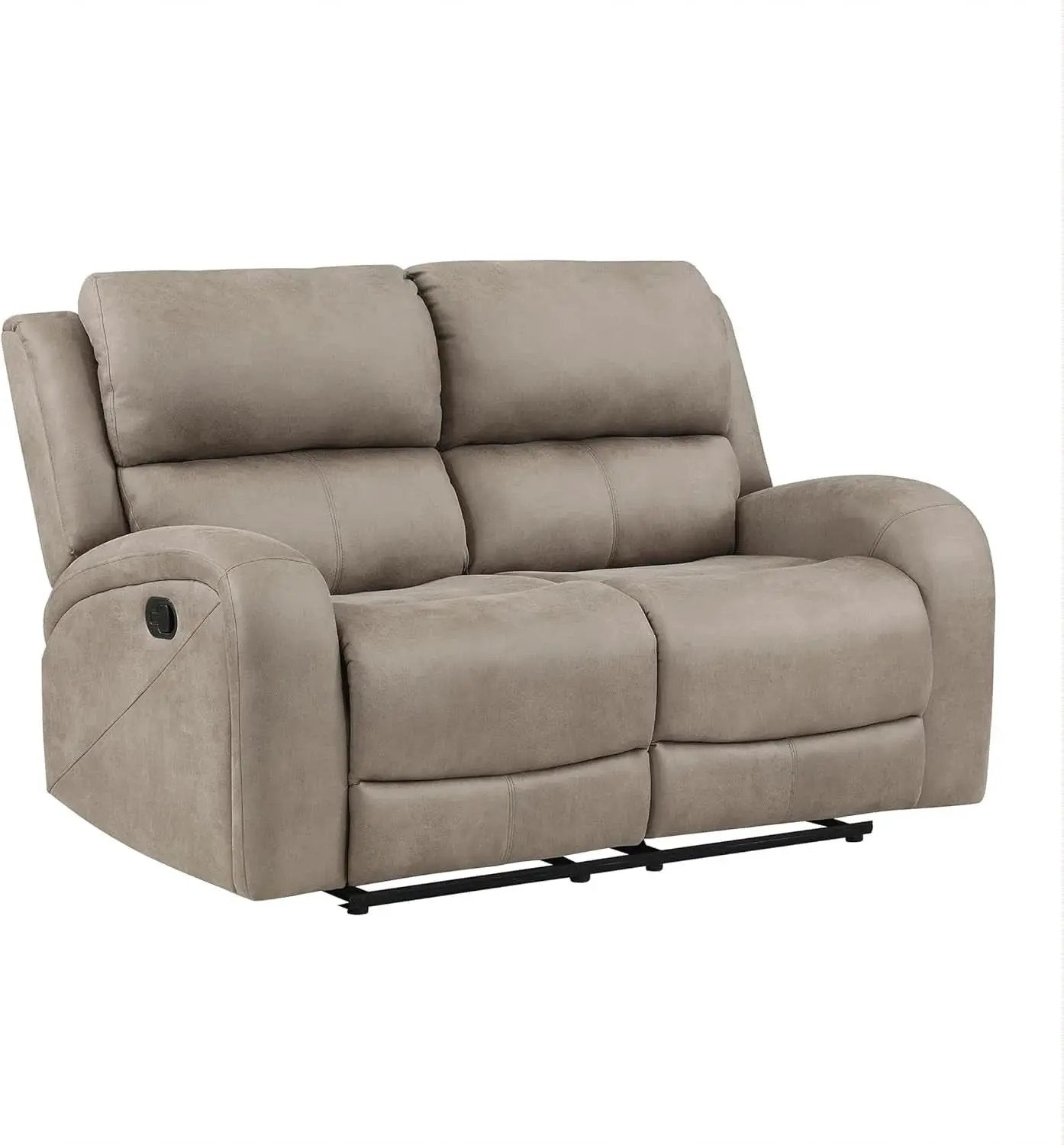 Polished Microfiber Manual Reclining Sofa Set Brown 3 Piece from PriceLows™