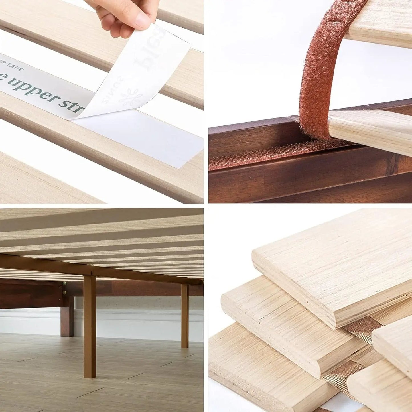 Queen Wood Platform Bed Frame With Headboard And Slats from PriceLows™