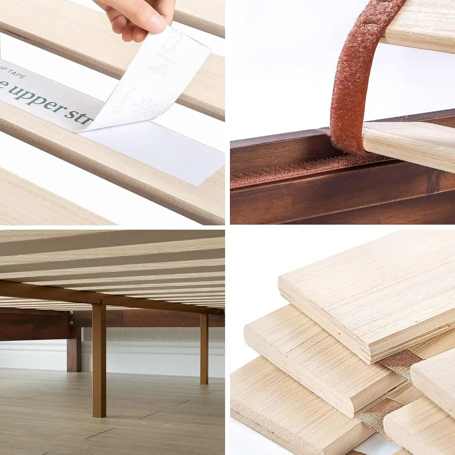 Queen Wood Platform Bed Frame With Headboard And Slats from PriceLows™