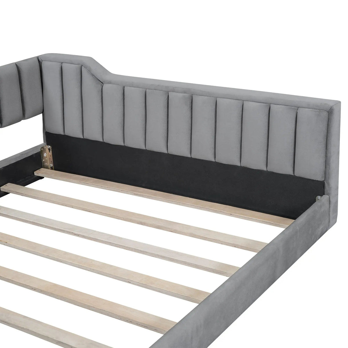 Compact Daybed | Side Storage Pocket | Vertical Stripe Upholstery | 87.8 Inch Length
