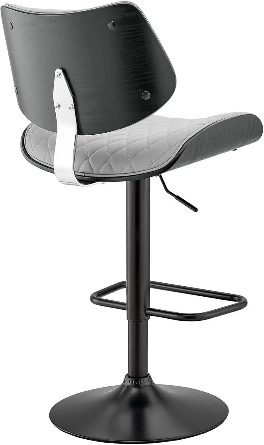 Grey Faux Leather Swivel Bar Stool With Adjustable Height from PriceLows™