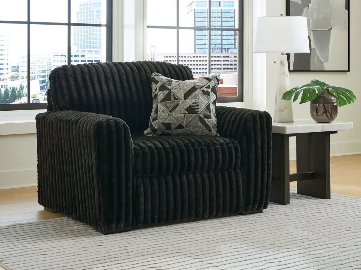 Midnight Madness Chair And A Half | Jumbo Corduroy Upholstery | Oversized Seat | Cozy Design