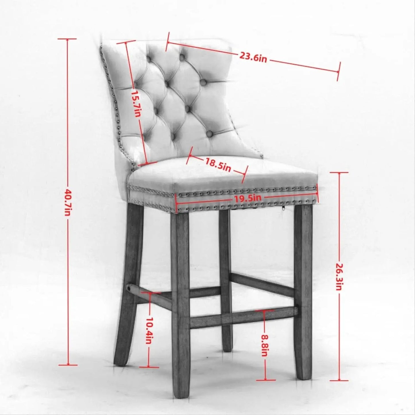 Wingback Velvet Bar Stools Set Of Two Orange Counter Height from PriceLows™