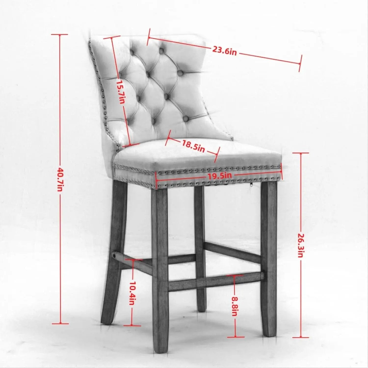 Wingback Velvet Bar Stools Set Of Two Orange Counter Height from PriceLows™