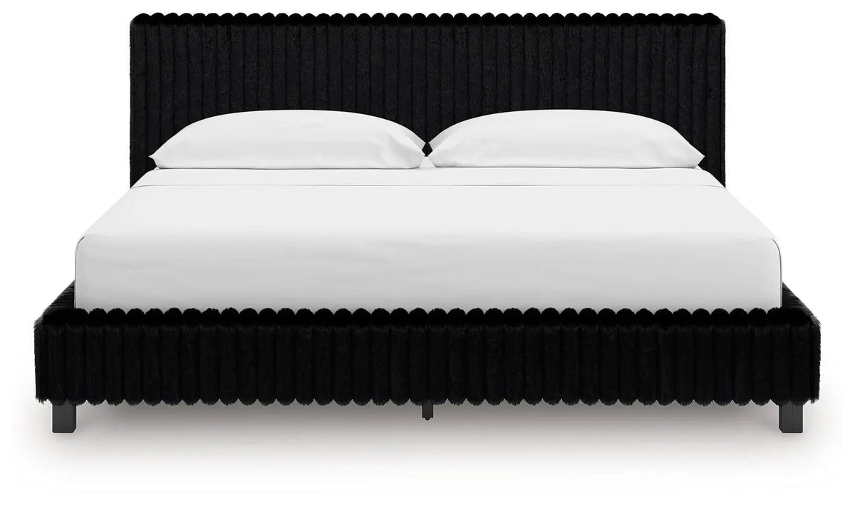 Zuraleus Upholstered Bed | Corded Fabric | Casual Contemporary Style | 91.25 Inch Width