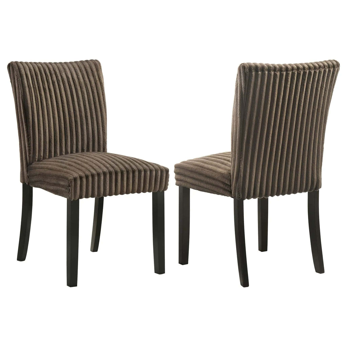 Dermott Upholstered Parson Dining Side Chair Chocolate (Set of 2) | 19.5 x 23.75 x 36.75 in | Rubberwood & Fabric | Dining Room