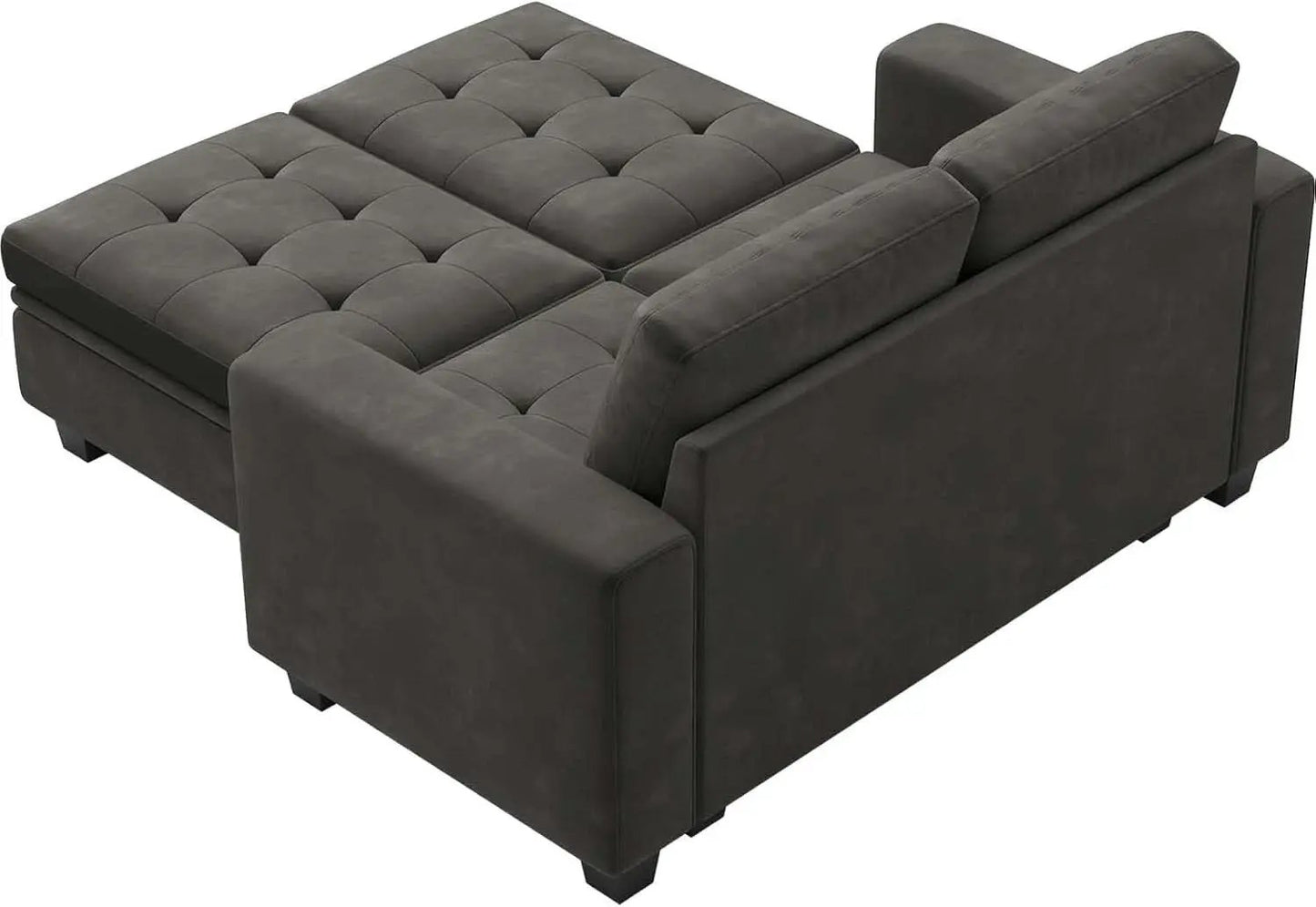 Grey Velvet Modular Sectional Sofa With Storage And Sleeper from PriceLows™