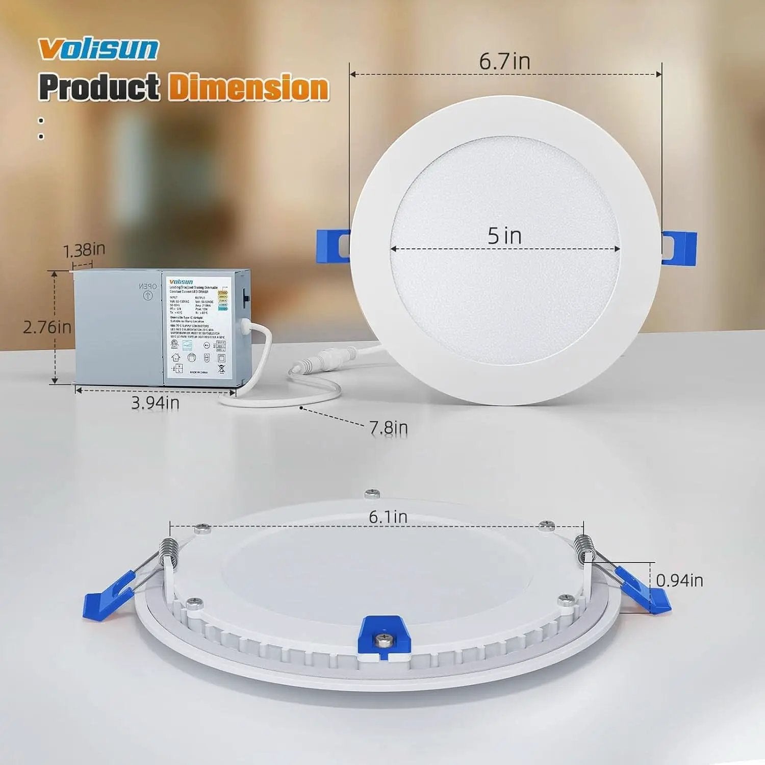 Six Inch Recessed LED Downlight 5CCT Dimmable from PriceLows™