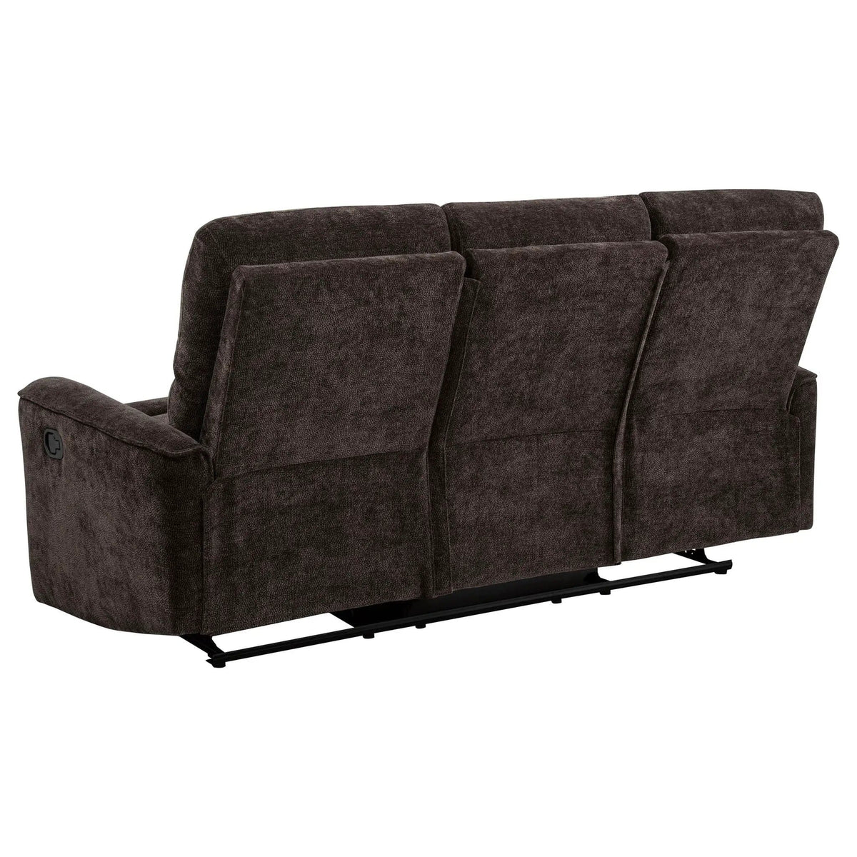 Navarro 3-piece Upholstered Reclining Sofa Set | 3-Piece Set | Chenille & Metal | Dark Brown