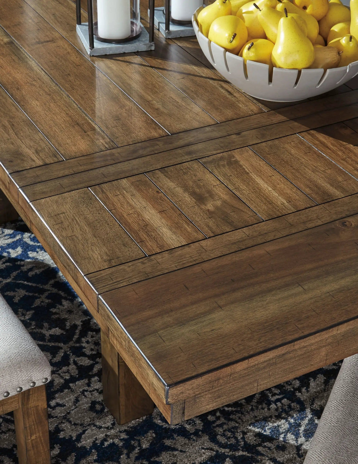 Moriville Rectangular Dining Room Extension Table | 36 x 86 x 30.13 in | Engineered Wood & Veneer | Grayish Brown