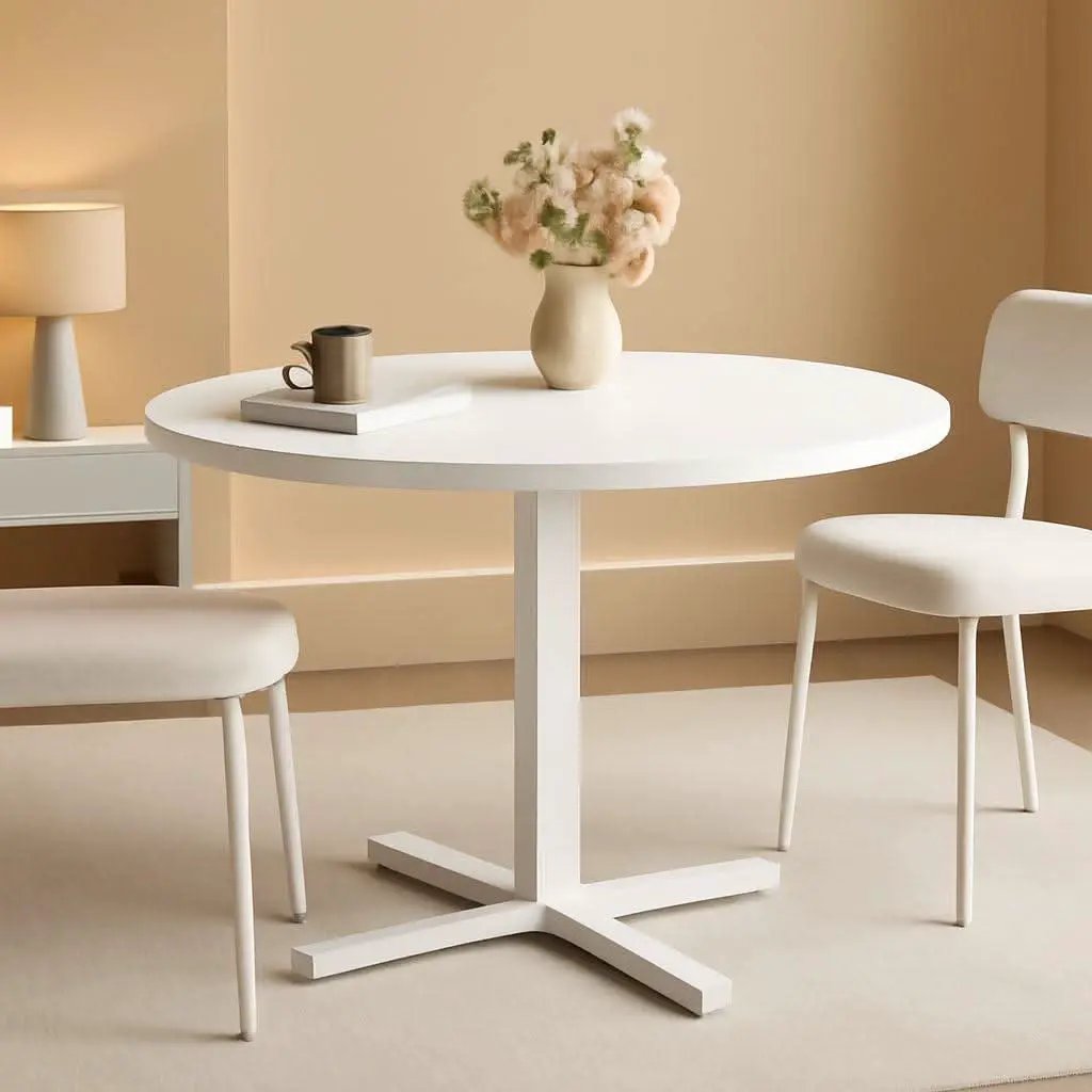 Snow White Round Dining Table 31 Inch Diameter Seats Four from PriceLows™