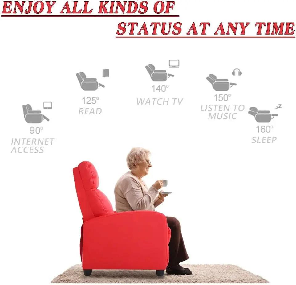 PU Leather Recliner Chair For Living Room With Padded Seat from PriceLows™
