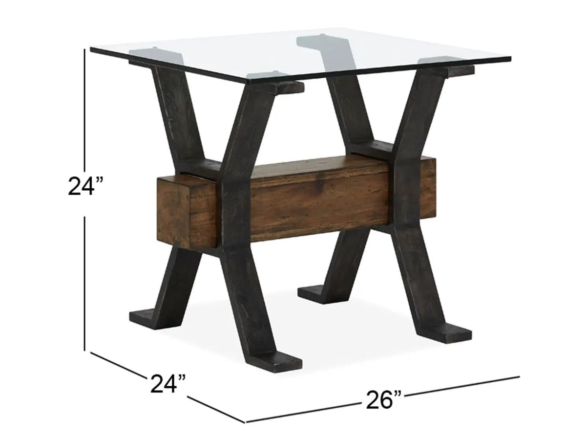 Sawyer Rectangular Table | 2 Pieces | Glass & Iron | Living Room