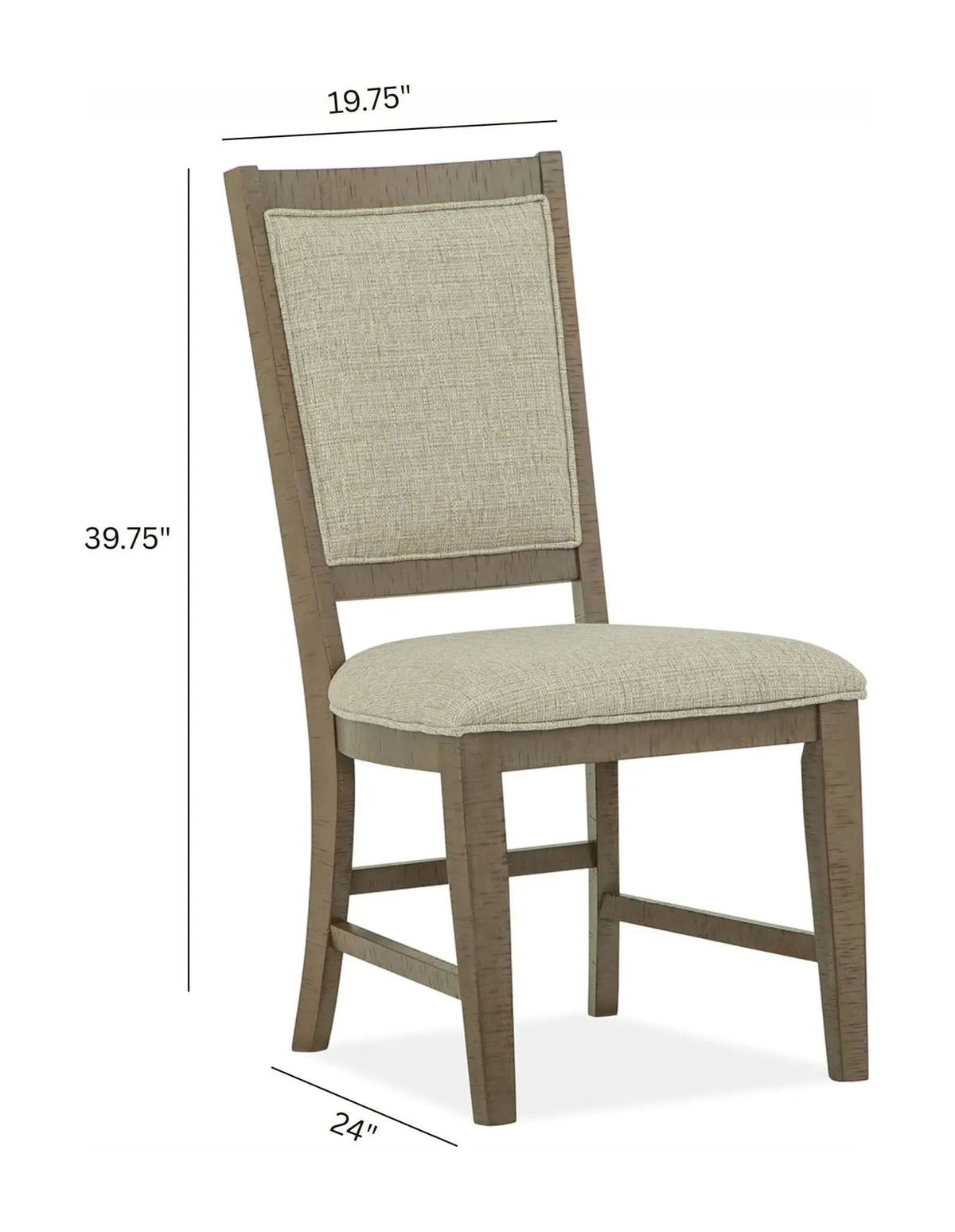 Paxton Place Step Upholstered Side Chair (Set of 2) | 24 x 19.75 x 39.75 in | Veneer | Dovetail Gray
