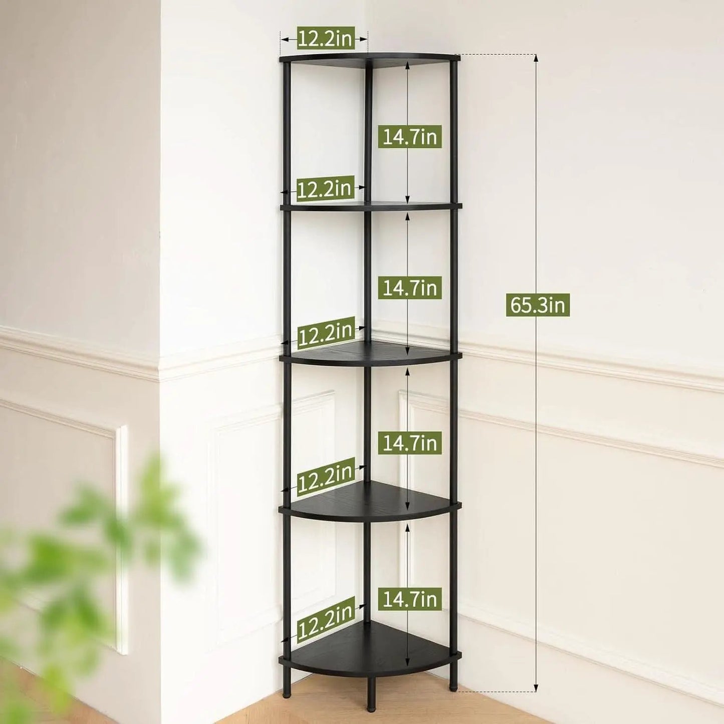 65 Inch Corner Shelf Stand 5 Tier Bookshelf For Home from PriceLows™