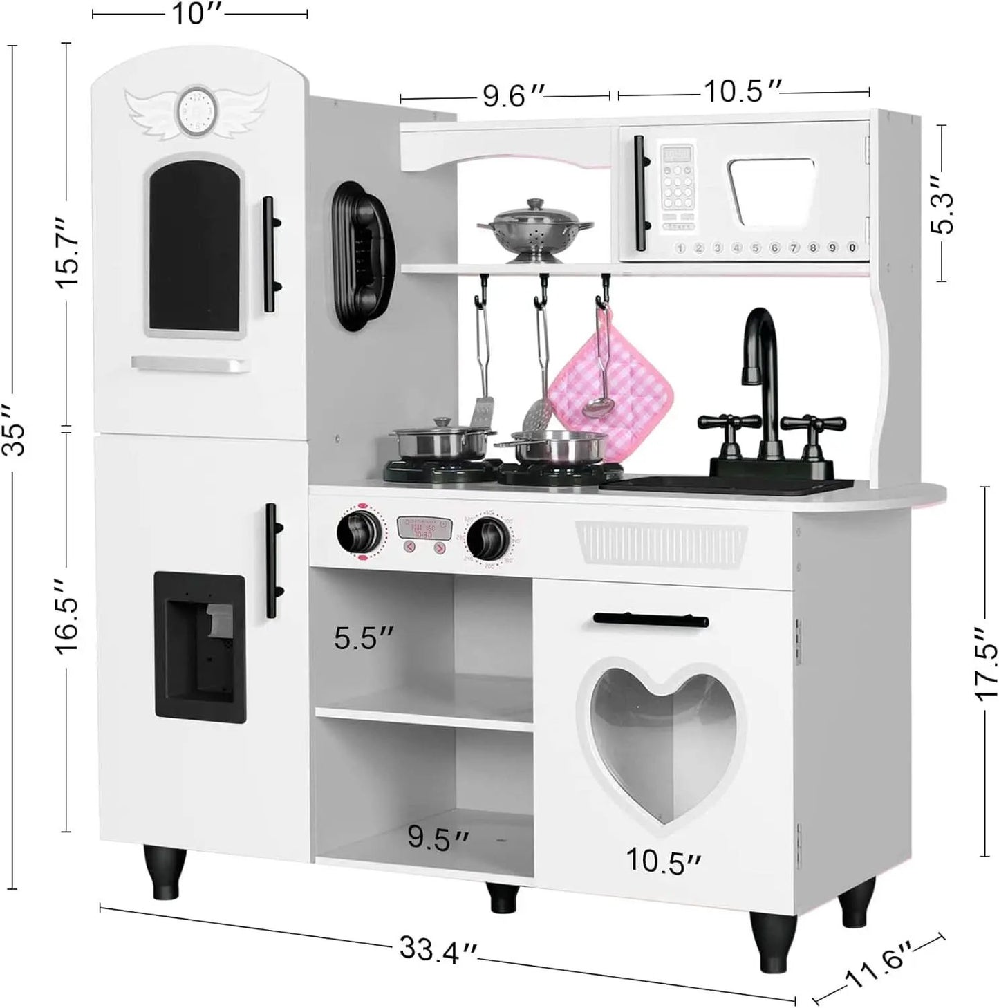 Wooden Kitchen Playset For Toddlers Featuring Lights from PriceLows™