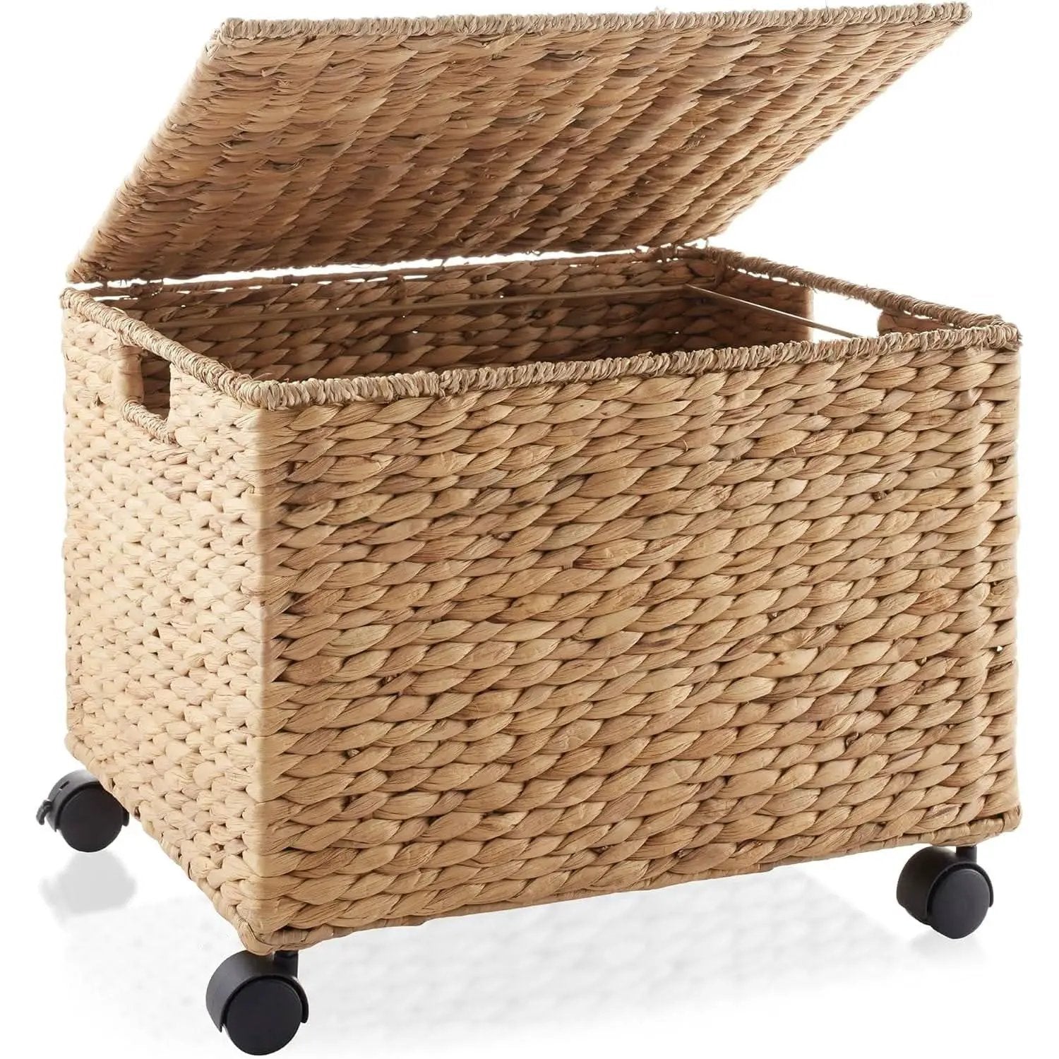 Rolling File Cabinet With Hanging Folders Natural Hyacinth from PriceLows™