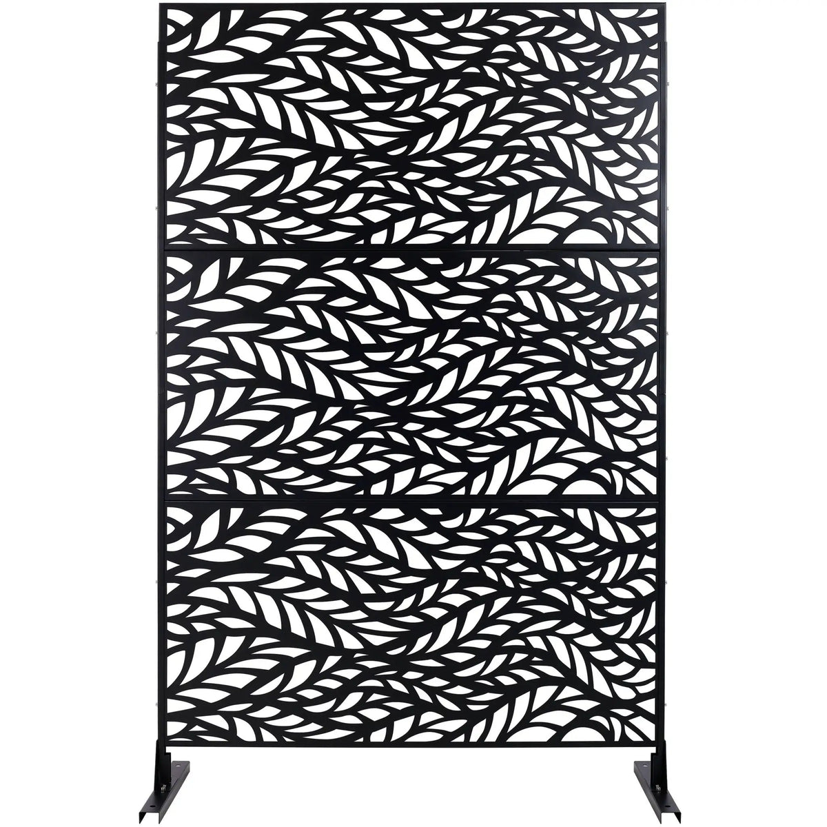 Patio Privacy Screen | Heavy Duty Metal | Freestanding Black