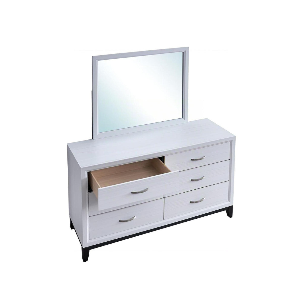Glasgow Dresser With 6 Drawers | 2 Pieces | Steel & Wood | Bedroom