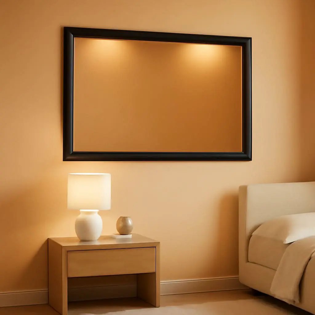 Black Bathroom Mirror 48x32 Wall Mounted Large Vanity from PriceLows™