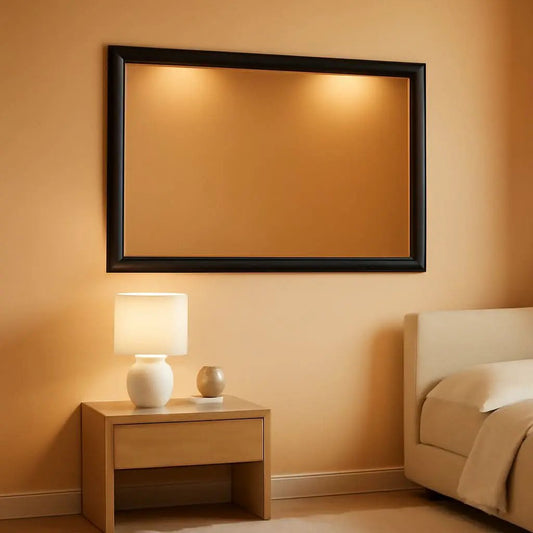 Black Bathroom Mirror 48x32 Wall Mounted Large Vanity from PriceLows™