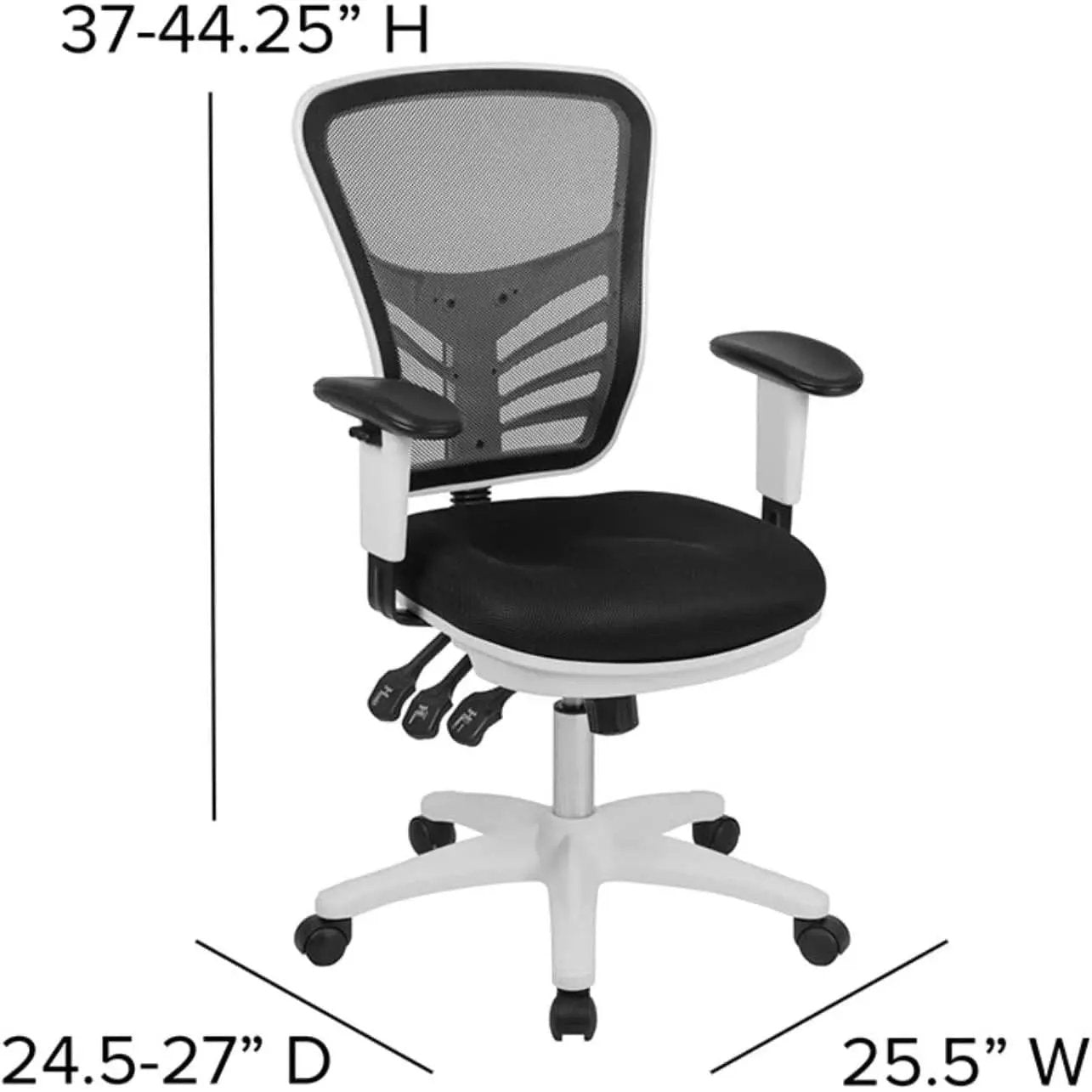 Black Mesh Executive Office Chair With Adjustable Arms from PriceLows™