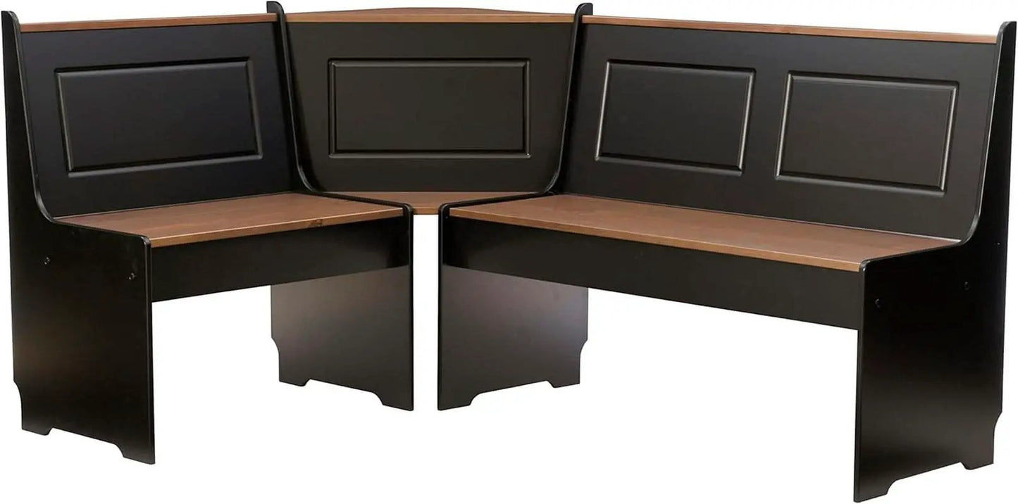Black Pecan Five Seat Dining Set With Storage Benches from PriceLows™