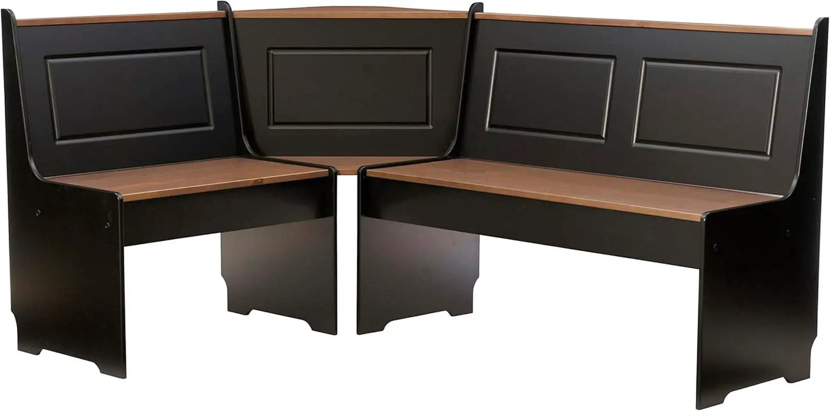 Black Pecan Five Seat Dining Set With Storage Benches from PriceLows™