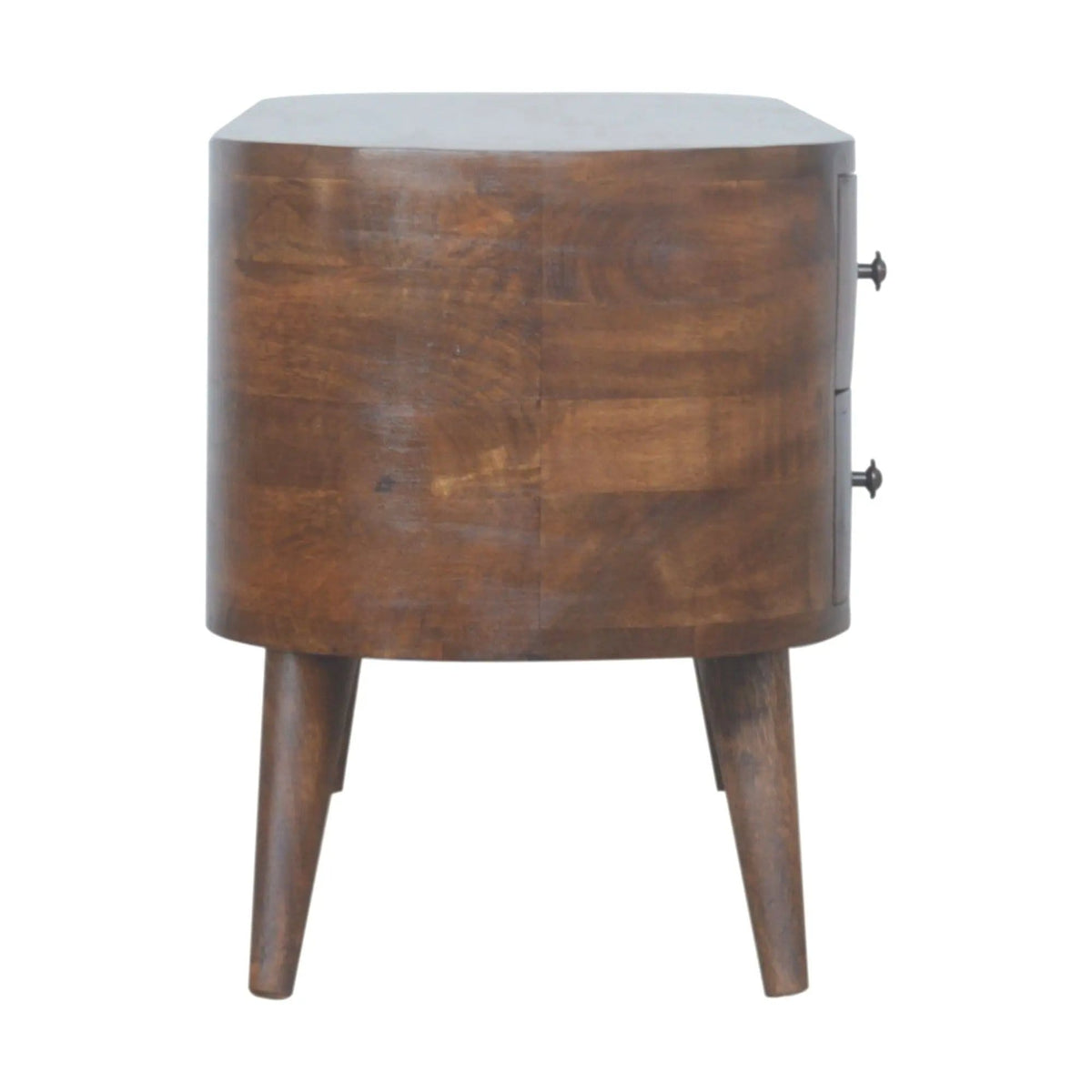 Solid Wood Rounded Entertainment Unit TV Stand | 43.31 x 13.78 x 18.5 in | Mango Wood | Living Room
