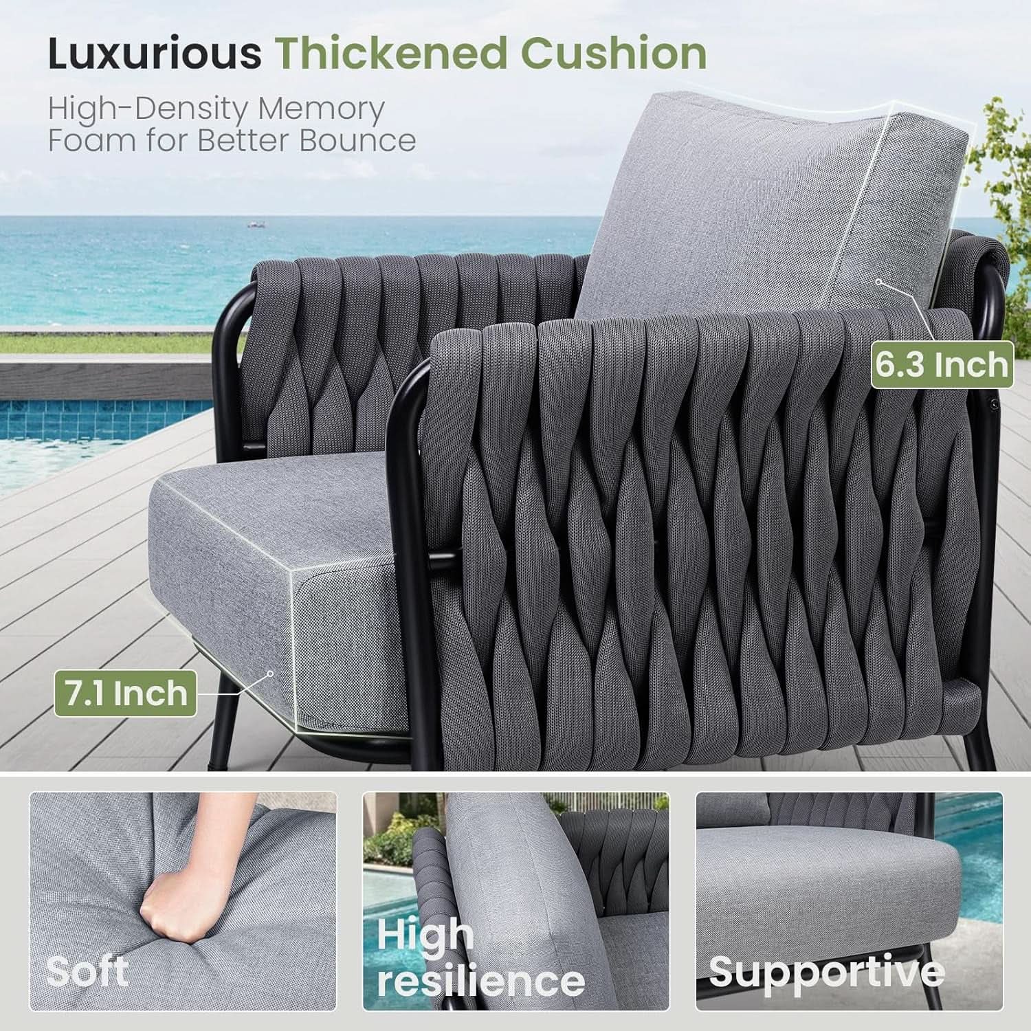 Stylish Outdoor Patio Furniture Set with Waterproof Cushions from PriceLows™