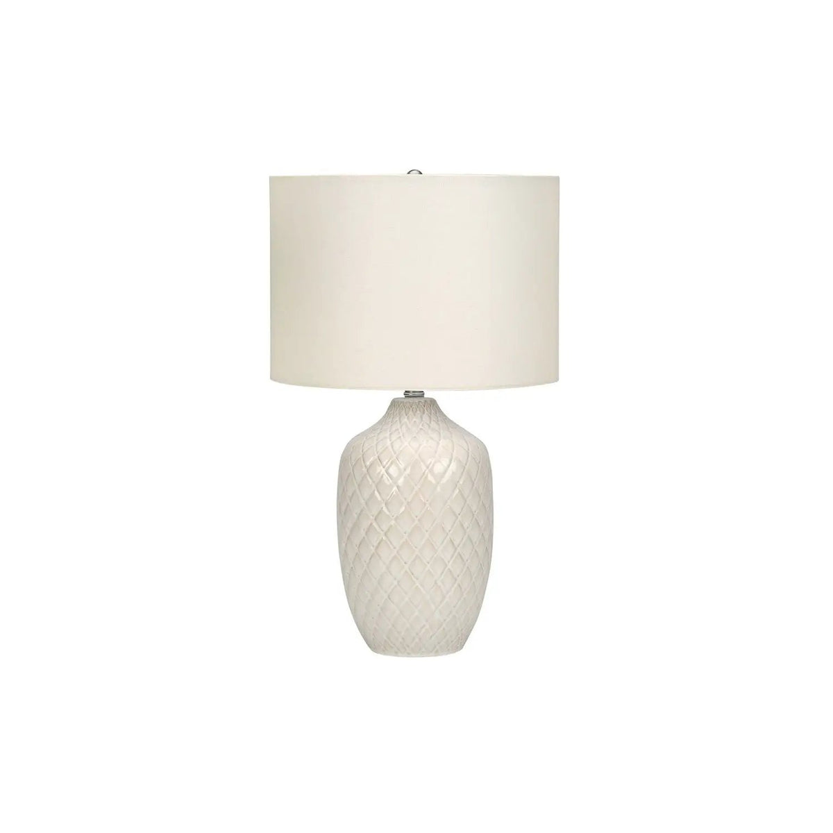 Cream Ginger Jar Table Lamp | Transitional Design | 25 Inch Height | Textured Ceramic Finish