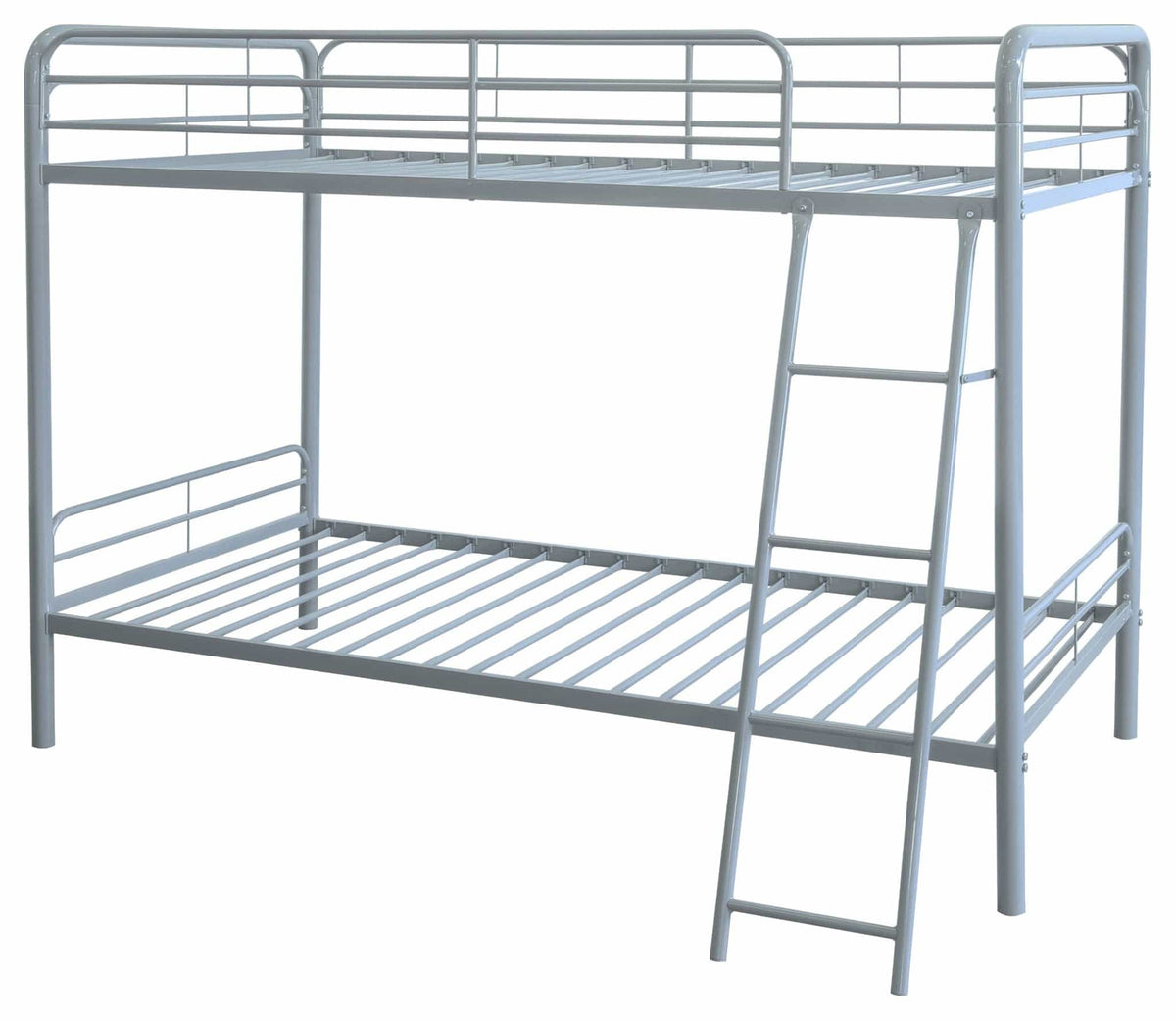 Carson Metal Twin Over Twin Bunk Bed Glossy | 78 x 41.5 x 61.25 in | Metal | Silver